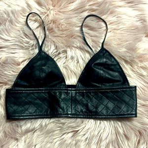 Love Leather bra crop top